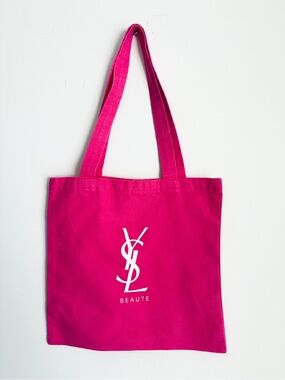 Yves Saint Laurent YSL Beauté Hot Pink Canvas Tote Bag